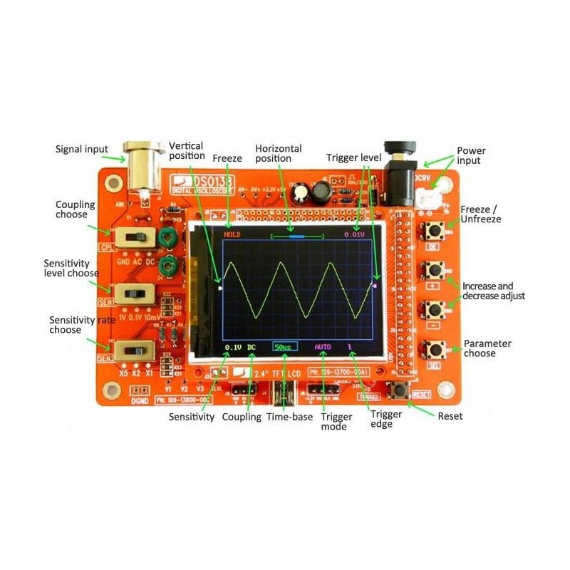کیت اسیلوسکوپ دیجیتال DSO138 دارای نمایشگر رنگی