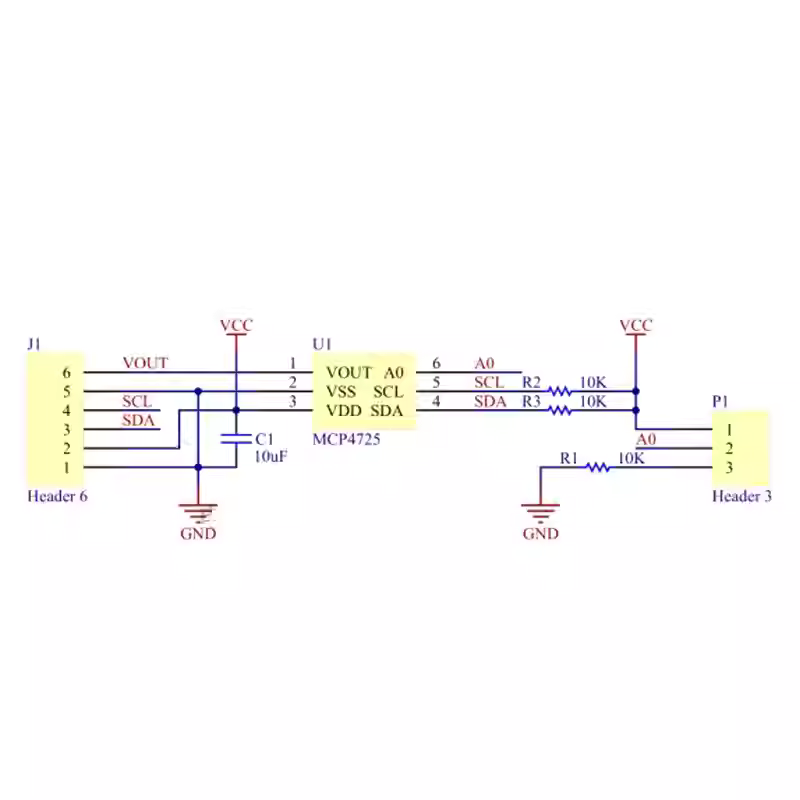 مبدل دیجیتال به آنالوگ 12 بیتی MCP4725