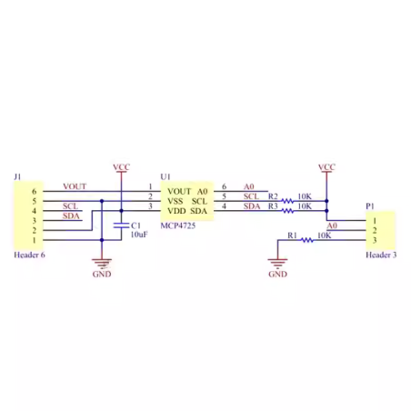 مبدل دیجیتال به آنالوگ 12 بیتی MCP4725