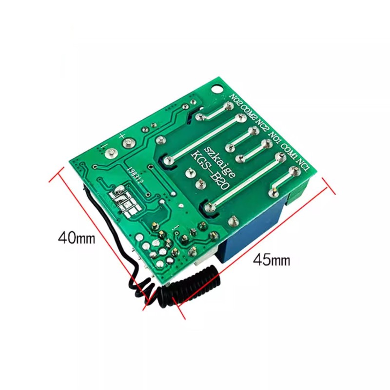 کیت ریموت کنترلر 2 کانال کد لرن همراه با گیرنده