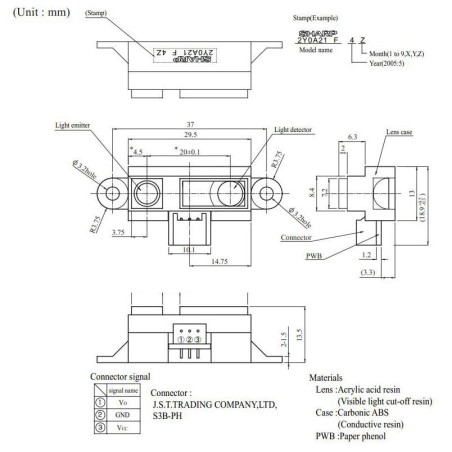 ماژول حسگر تعیین مسافت مادون قرمز GP2Y0A21YK0F