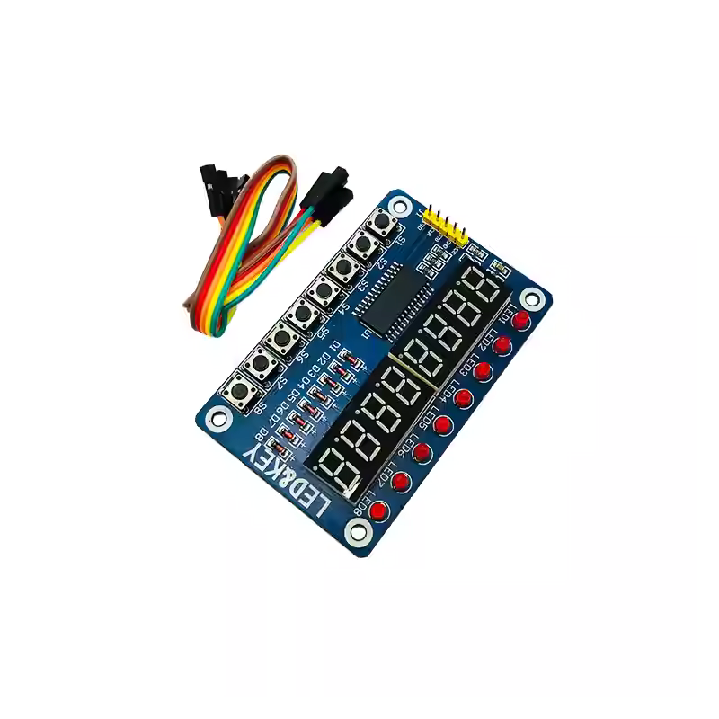 ماژول سون سگمنت8 رقمی دارای درایور TM1638 با کلیدهای کنترلی