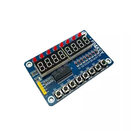 ماژول سون سگمنت8 رقمی دارای درایور TM1638 با کلیدهای کنترلی