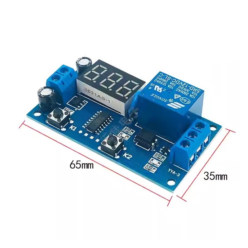 ماژول تایمر 12 ولت قابل تنظیم همراه با رله و نمایشگر