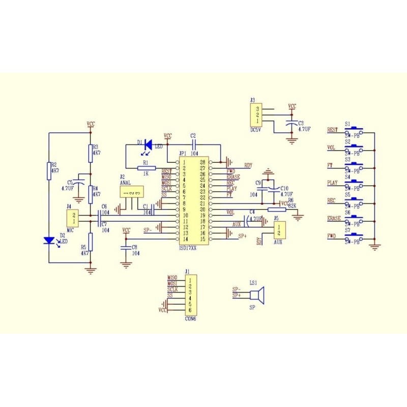 ماژول ضبط و پخش صدا ISD1760