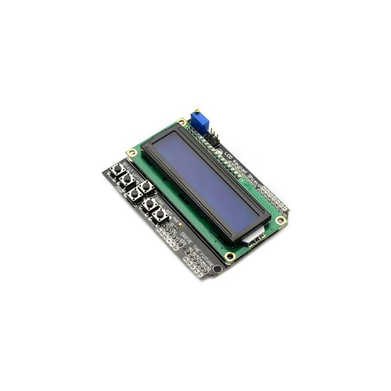 شیلد نمایشگر LCD کاراکتری 1602 دارای کلیدهای کنترلی مناسب برای بردهای آردوینو