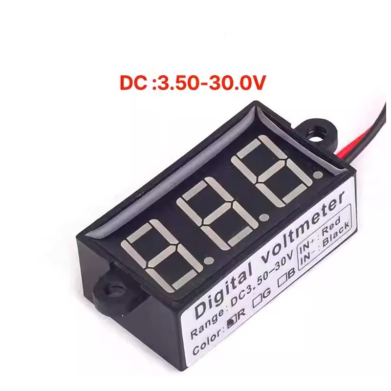 ولت متر 3 رقمی 2 سیم 3.5 تا 30 ولت ضد آب