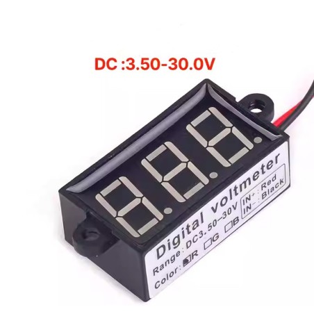 ولت متر 3 رقمی 2 سیم 3.5 تا 30 ولت ضد آب