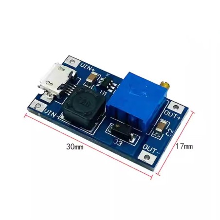 ماژول رگولاتور DC-DC افزاینده 2 آمپر با ورودی میکرو USB