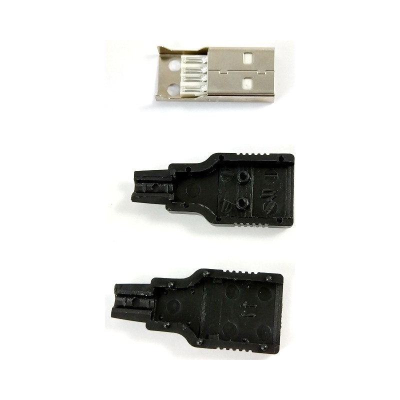 USB-A نری لحیمی (Plug) به همراه کاور