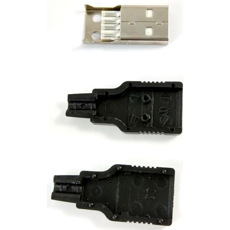 USB-A نری لحیمی (Plug) به همراه کاور