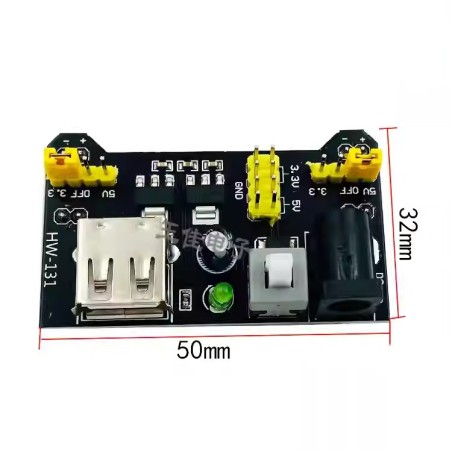 ماژول تغذیه بردبورد 3.3 ولت تا 5 ولت مدل MB102