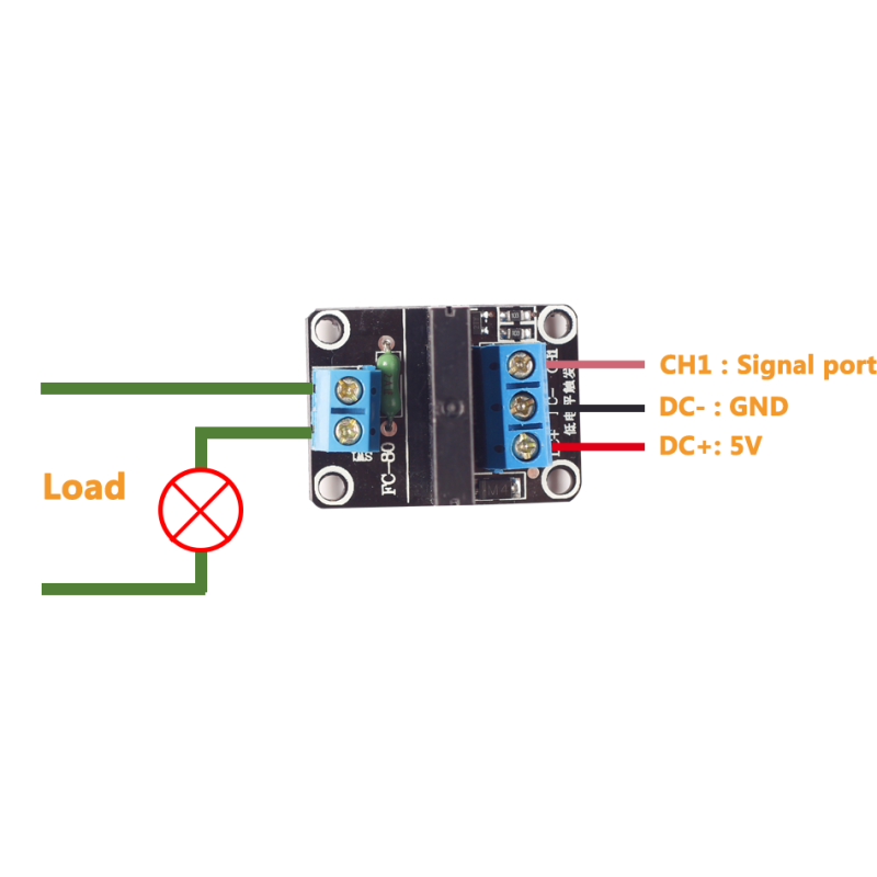 ماژول رله 5 ولت یک کاناله SSR حالت جامد